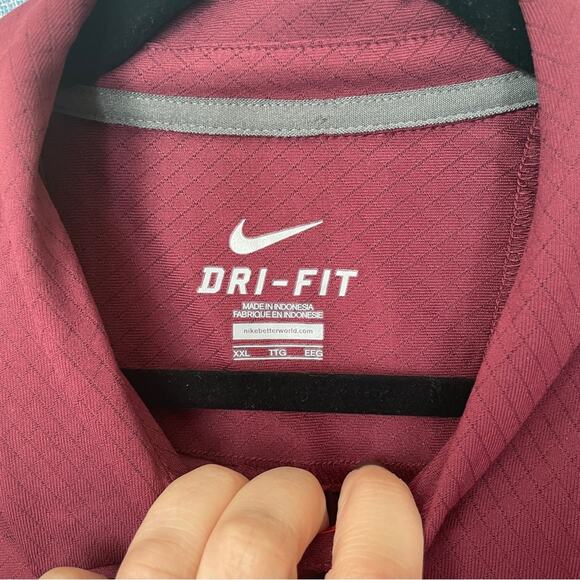 NIKE Checkdown Sideline Polo Maroon/Orange | XXL - Picture 3 of 4